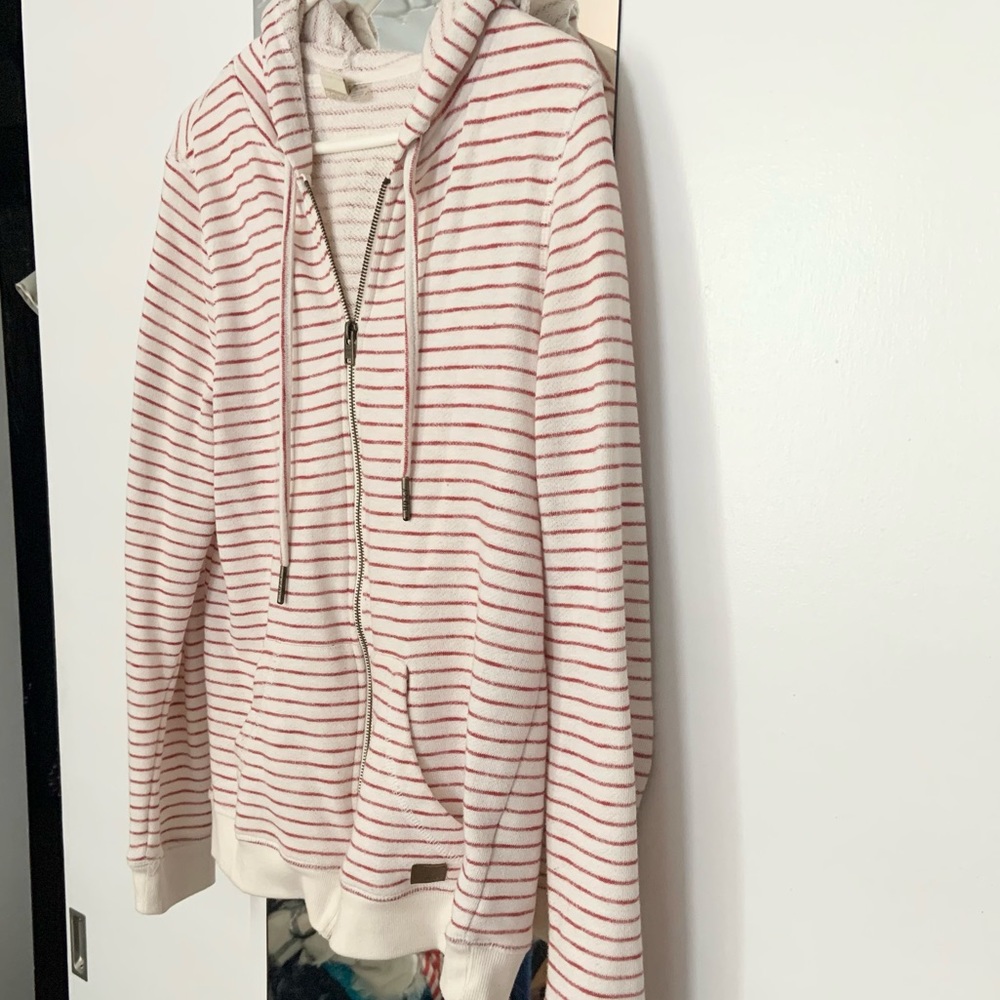 Roxy red and white striped hoodie